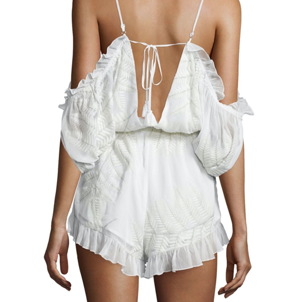 Lovers + Friends Frill white romper
